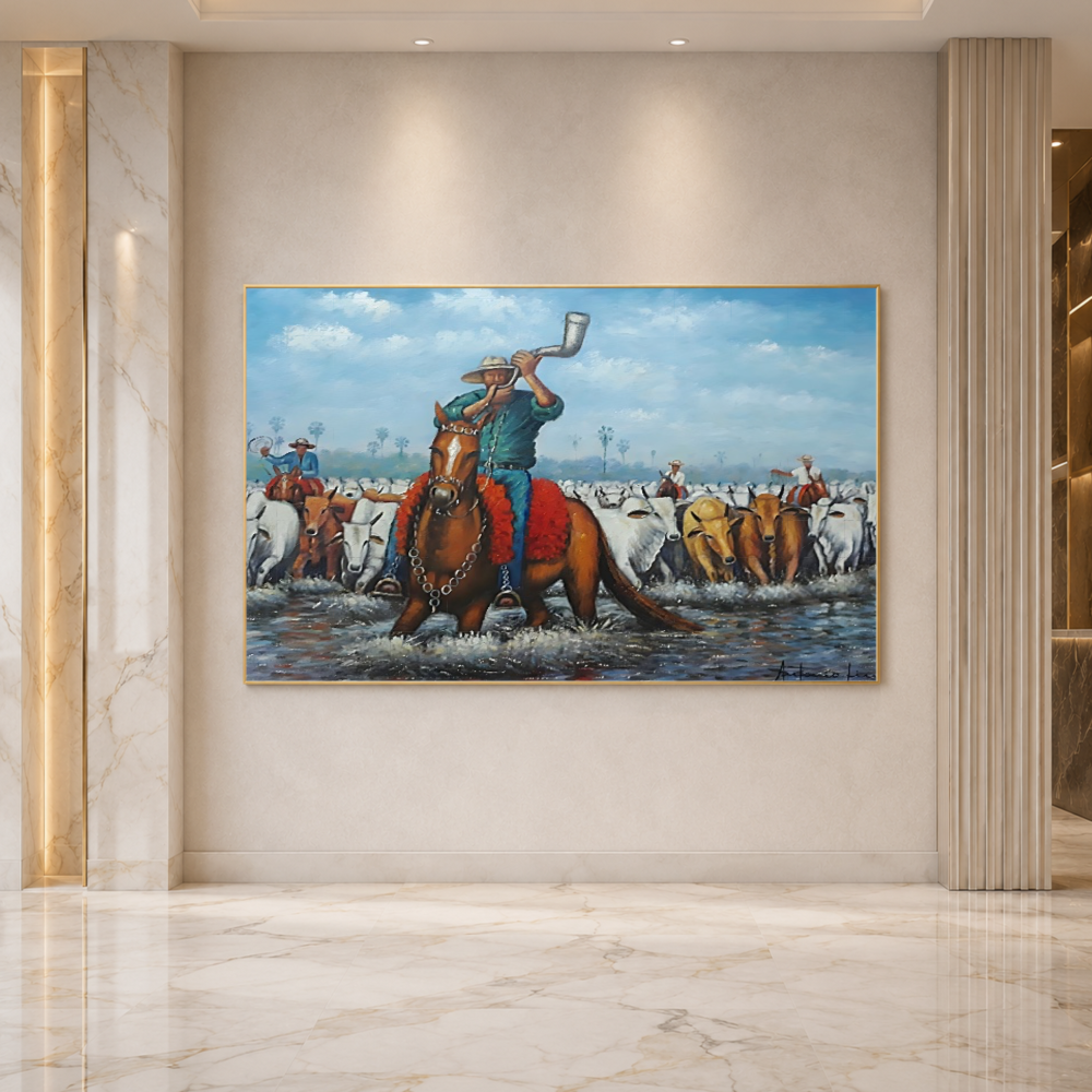 Quadro Comitiva Berrante Gado