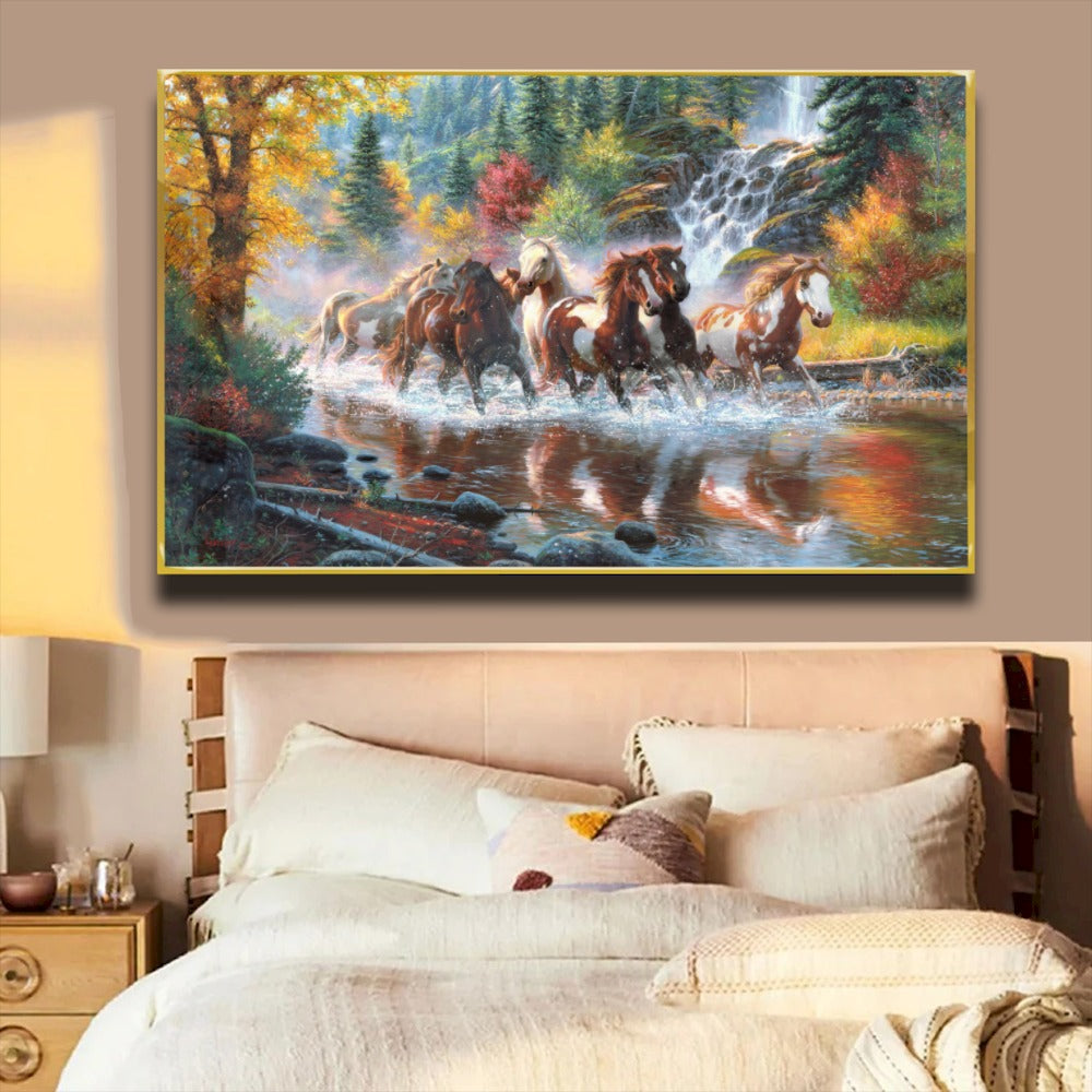 Quadro Cavalos No Riacho