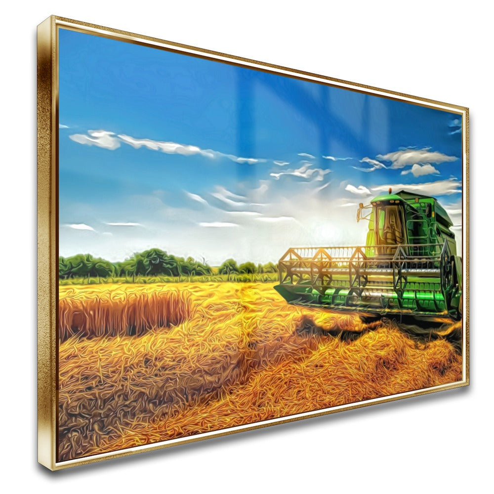 Quadro Colheitadeira Jd Estilo Pintura Moderna