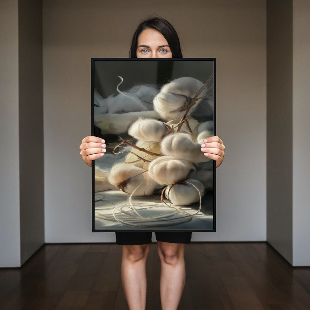 Quadro Pintura Capulho De Algodão