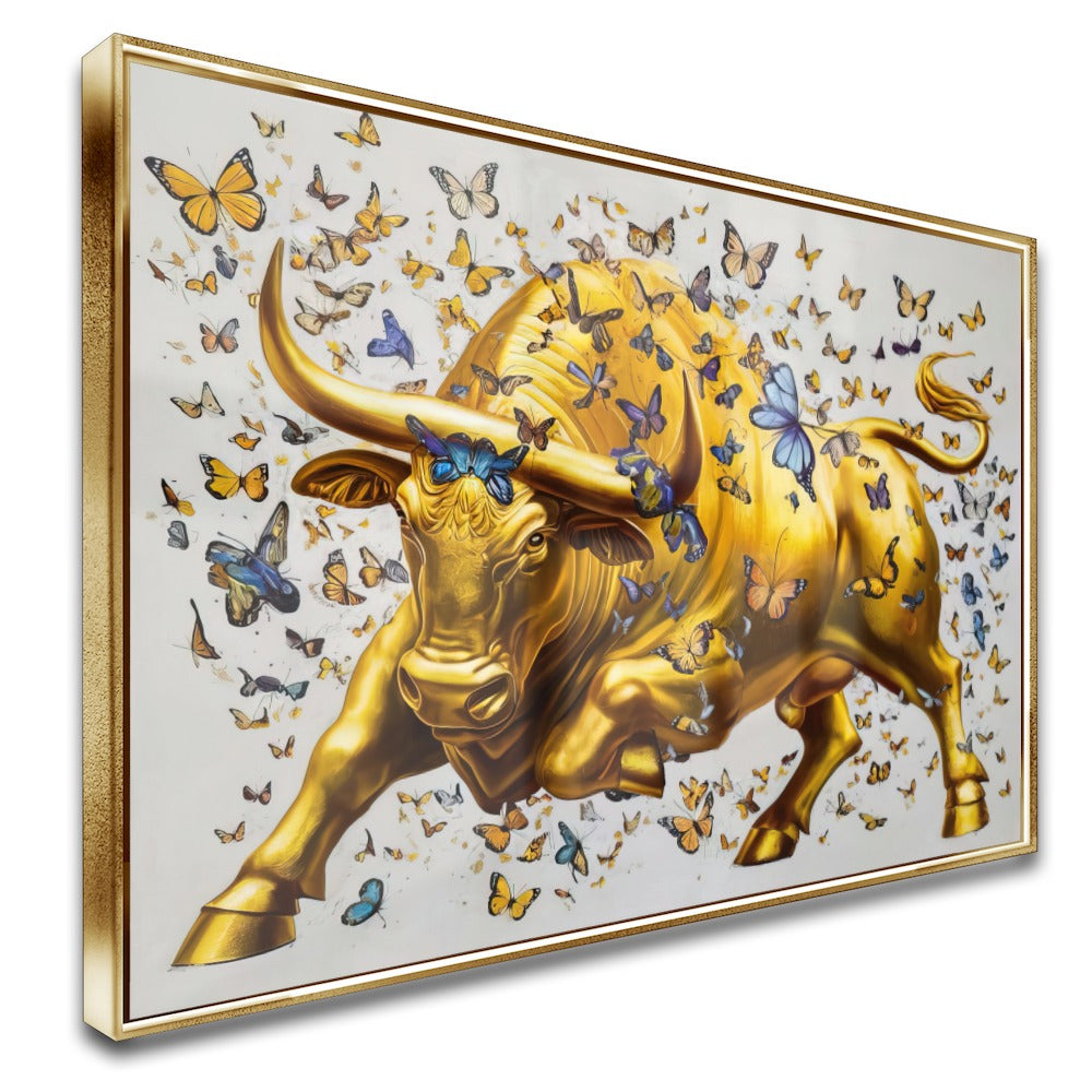 Quadro Touro E Borboletas