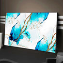 Quadro Decorativo Azul e Dourado Abstrato