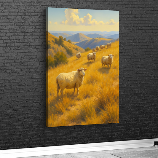 Quadro ovelhas na cordilheira – Arte exclusiva Agro Quadros