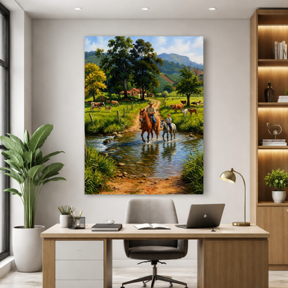 Quadro Casa de Campo Cavalgada Rural