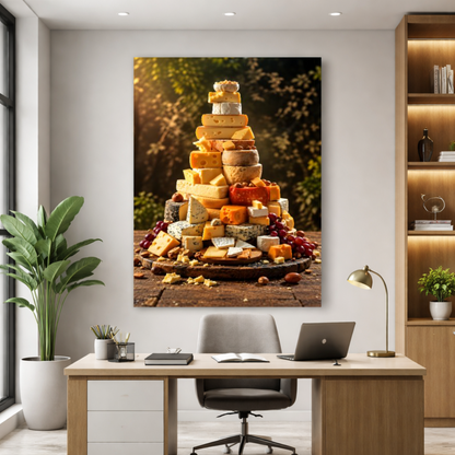 Quadro Cozinha Torre de Queijos Gold