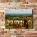 Quadro peão conduzindo a boiada – Arte premium do agronegócio