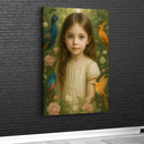 Quadro Menina Campo Animais