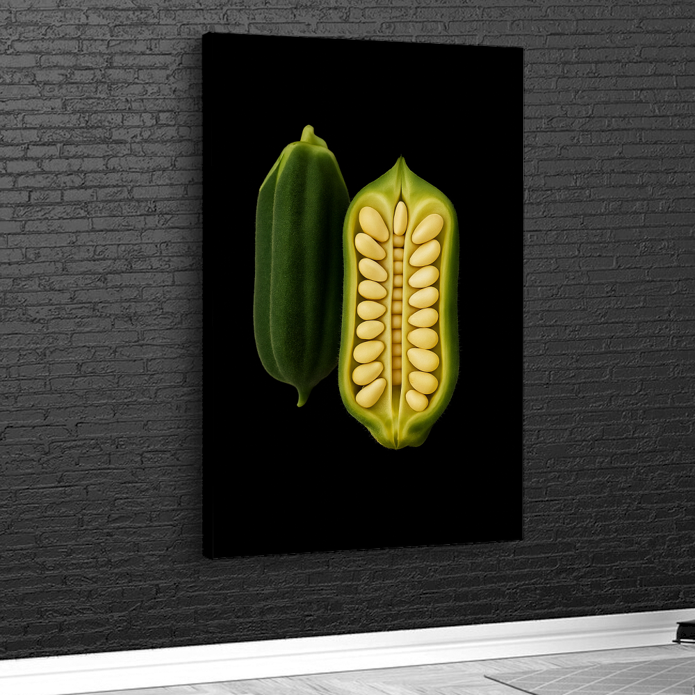 Quadro Gergelim Minimalista Fundo Black