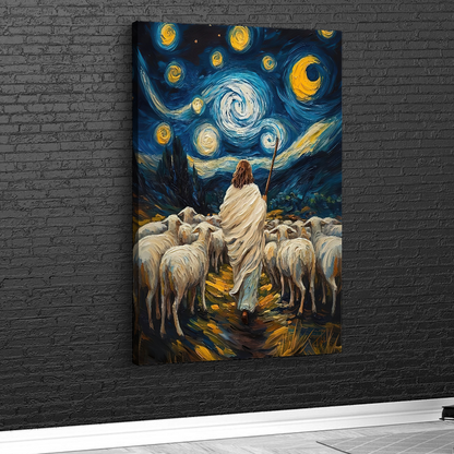 Quadro Jesus Pastor estilo pintura em alta definição – Agro Quadros