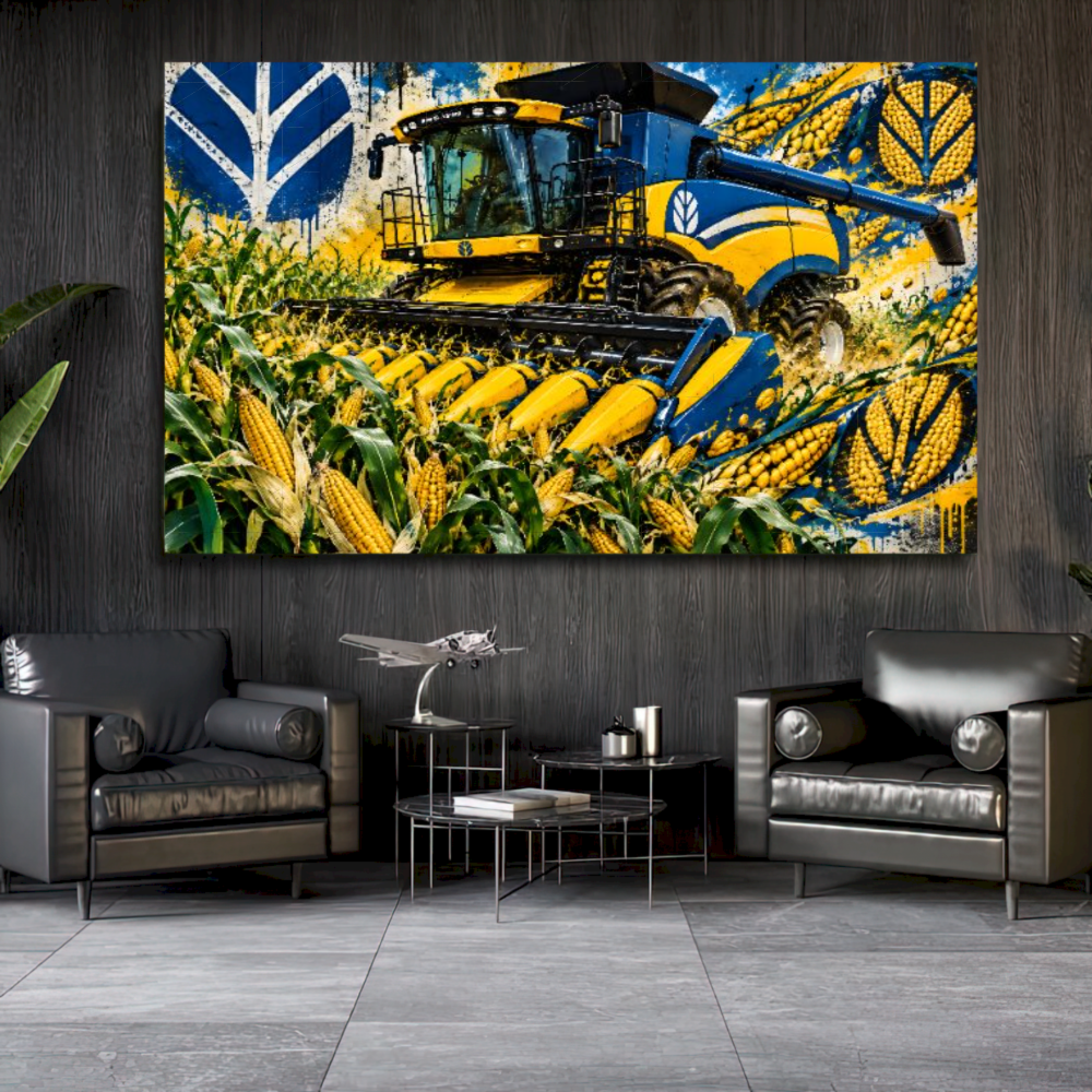 Quadro Colheita New Holland Street Art