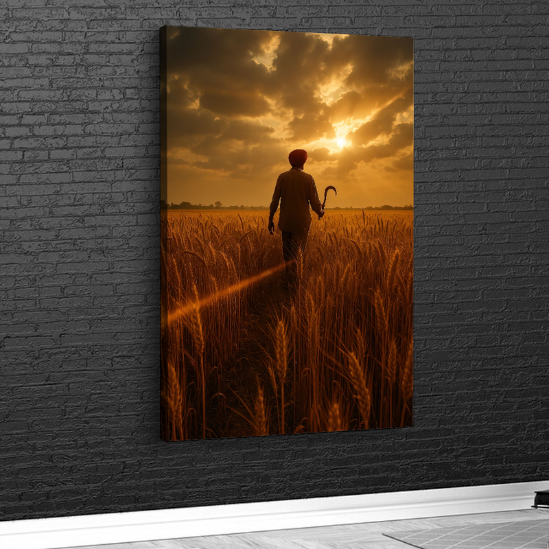 Quadro Homem Indo Ceifar O Trigo