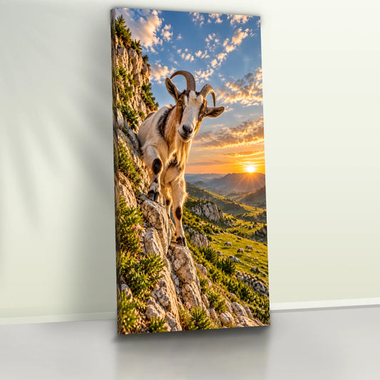 Quadro Sala Cabra Montanha Sunset