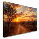 Quadro Estrada Pôr do Sol Rural