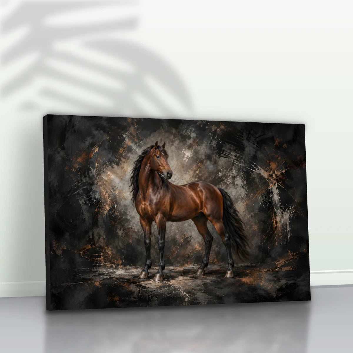 Quadro Sala Cavalo Marrom Luxury