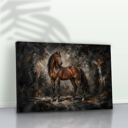 Quadro Sala Cavalo Marrom Luxury