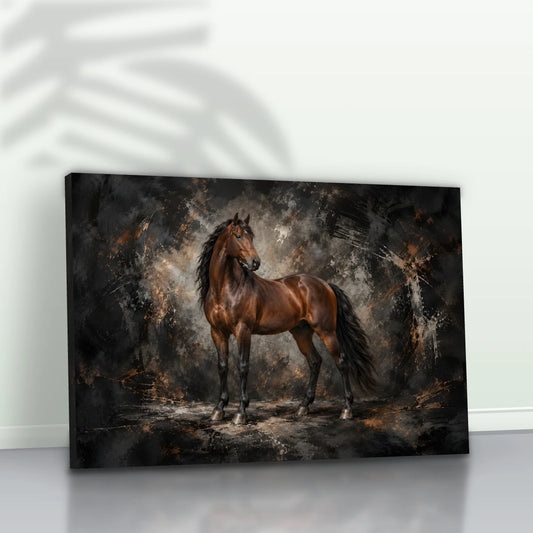 Quadro Sala Cavalo Marrom Luxury