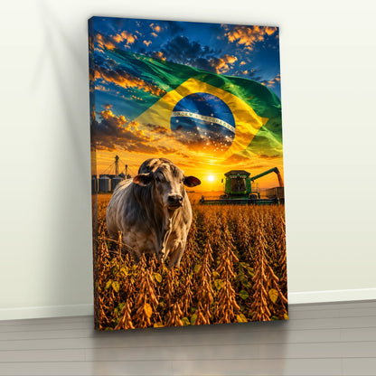 Quadro Sala Agro Brasil Bandeira