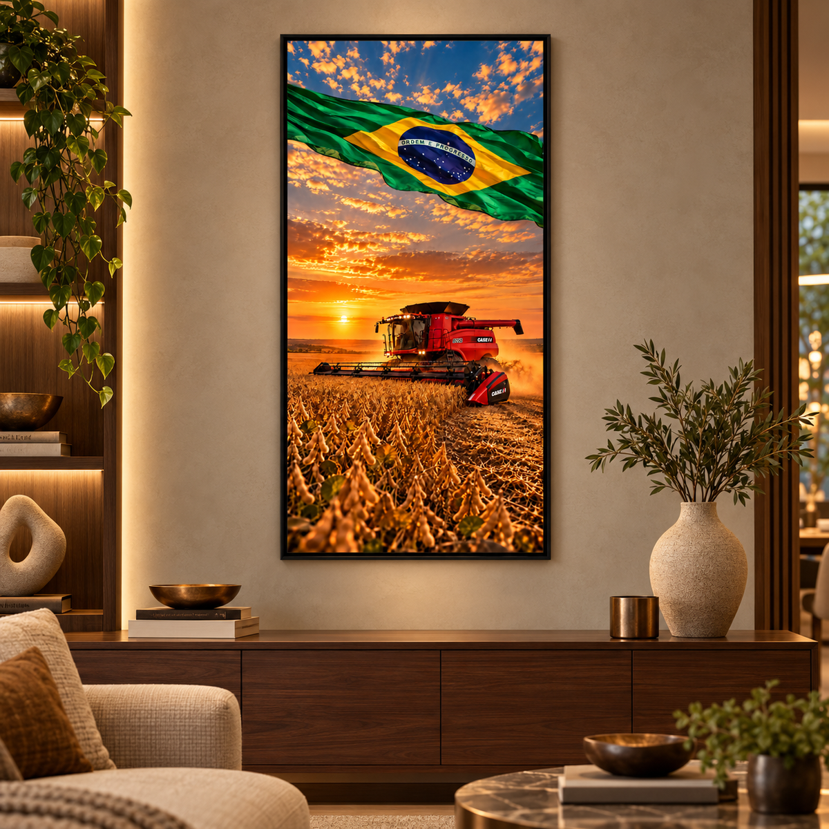 Quadro Sala Escritório Agro Bandeira Maquina