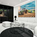 Quadro Trator Puxando Bandeira Do Brasil