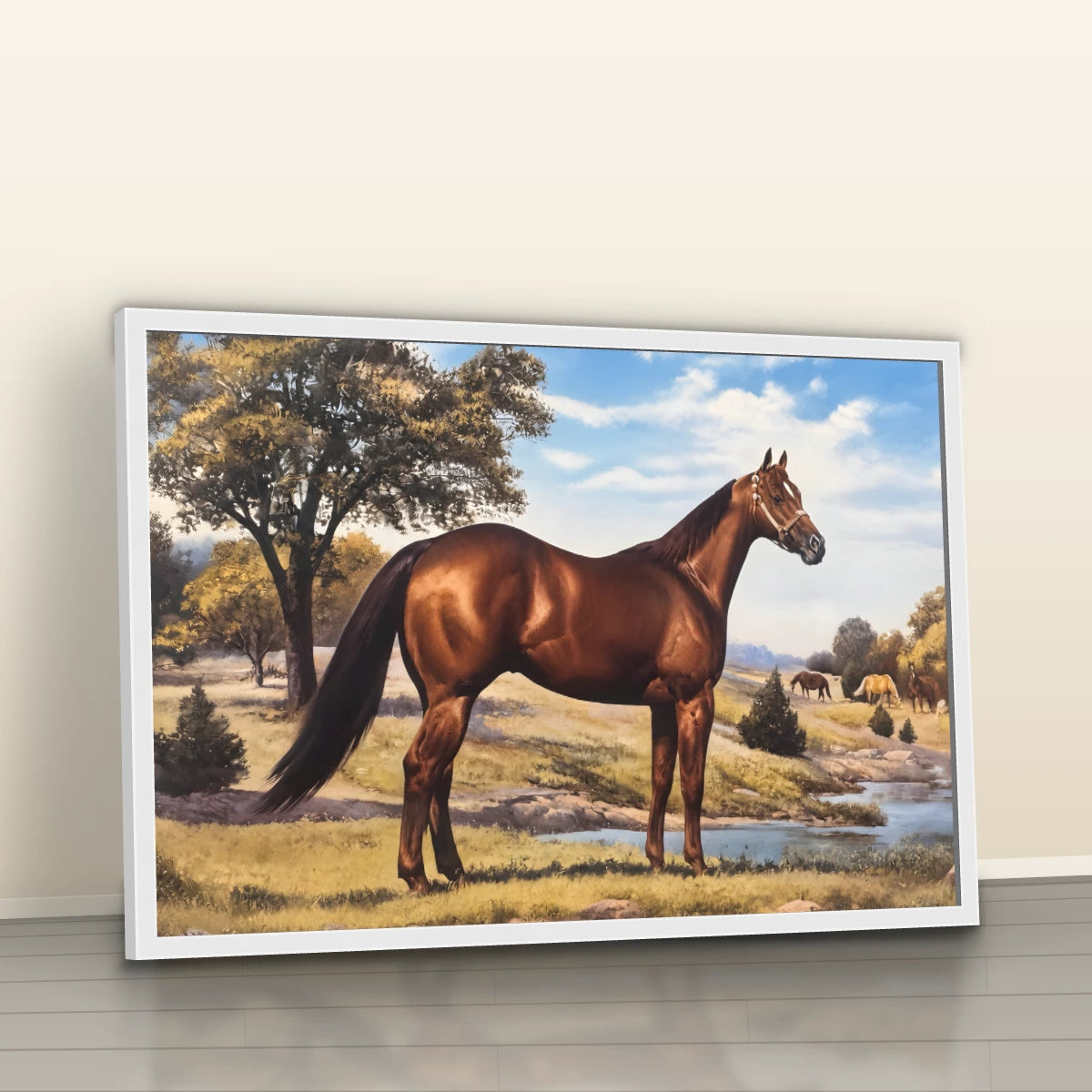 Quadro Sala Cavalo Marrom Rural