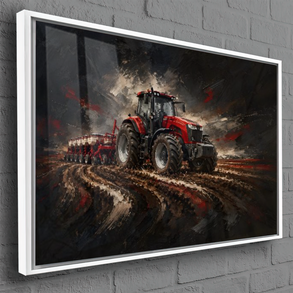 Quadro Escritório Trator Vermelho