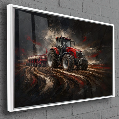 Quadro Escritório Trator Vermelho