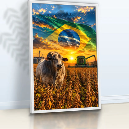 Quadro Sala Agro Brasil Bandeira