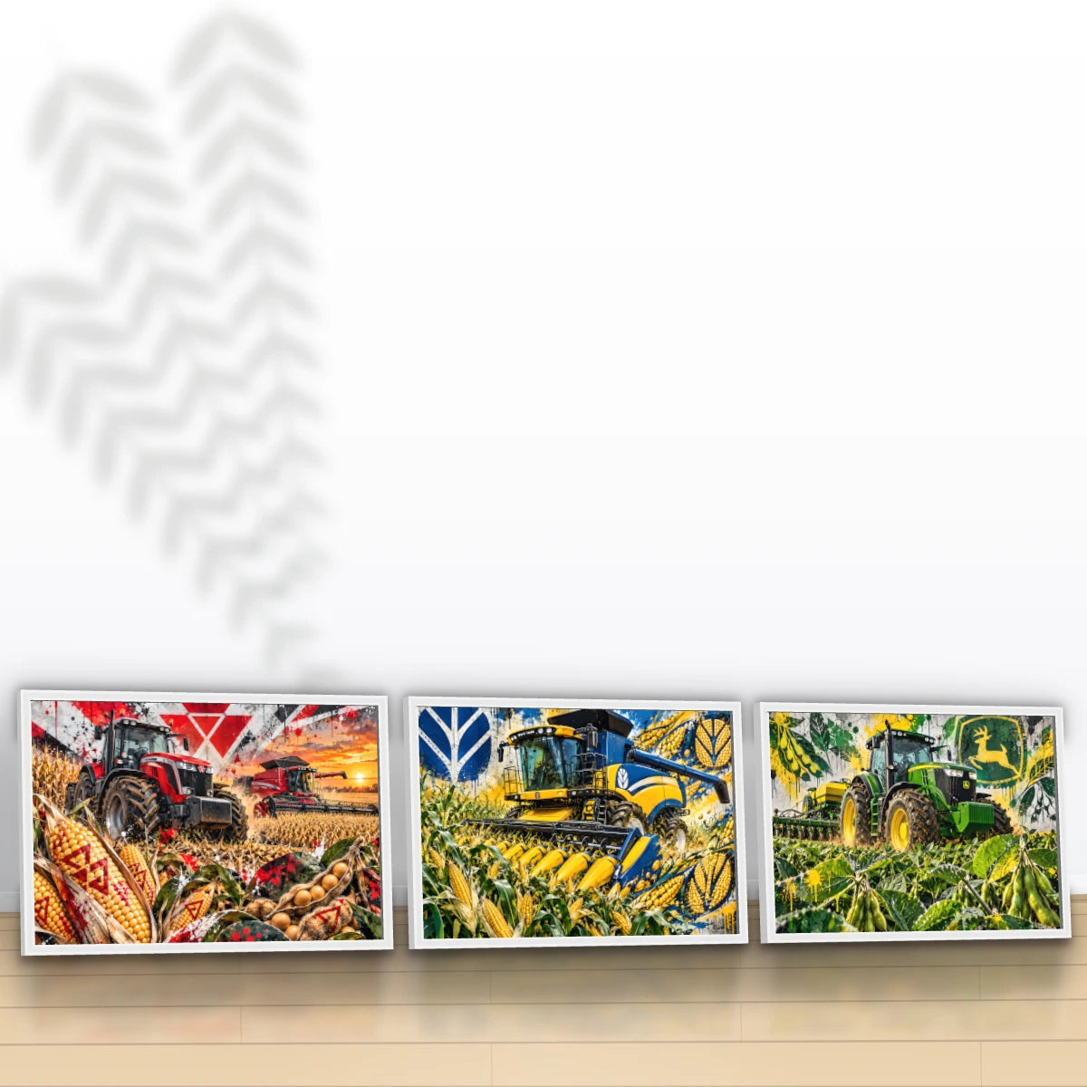 Quadro Trio Cozinha Trator na Lavoura