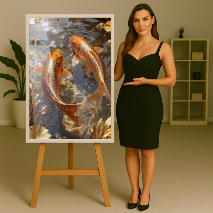 Quadro Peixes Fluxo Da Prosperidade