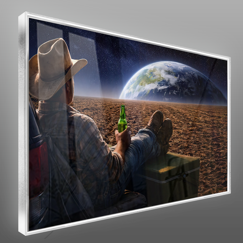 Quadro Agrícultor Na Lua