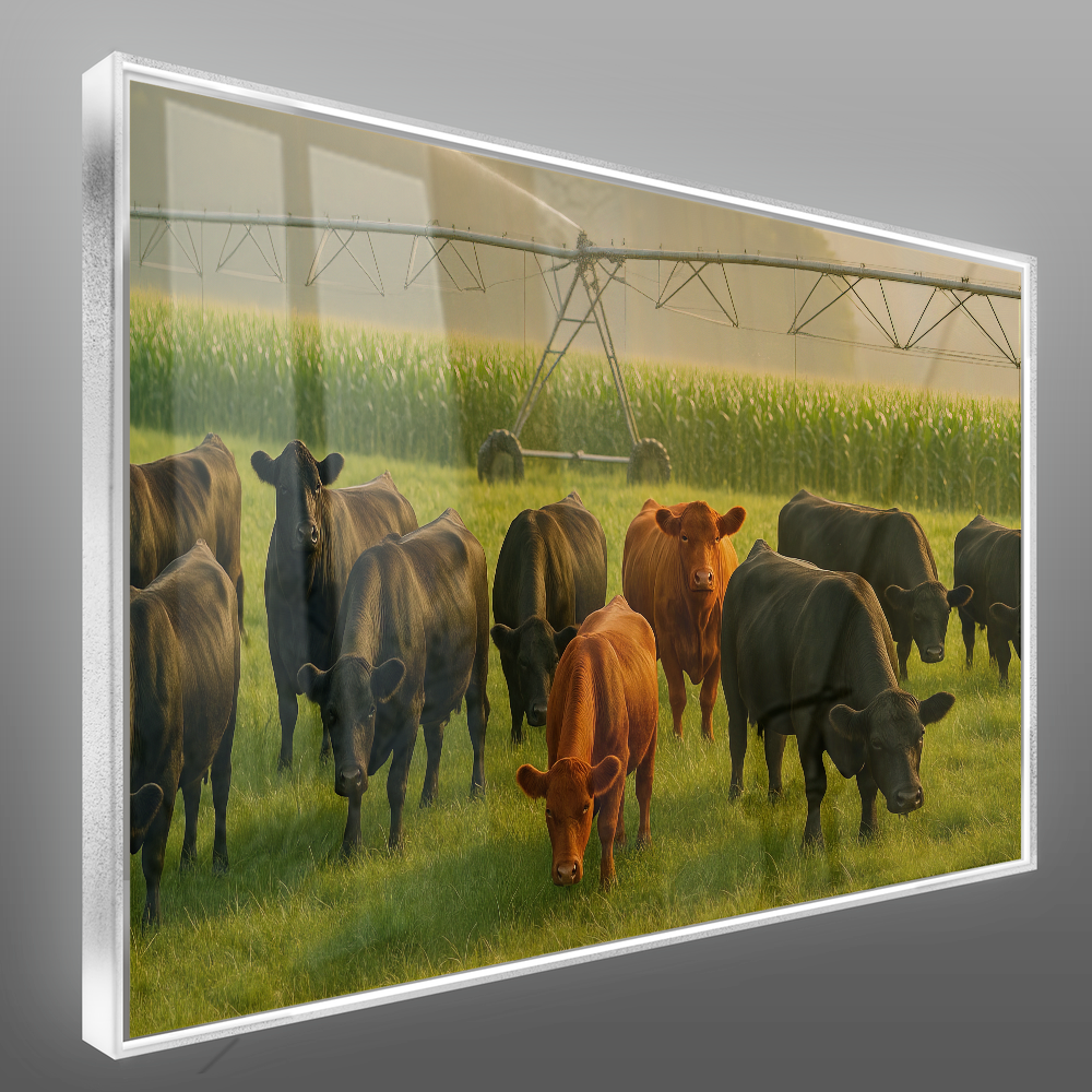 Quadro Gado Pastando Pivo E Irrigação