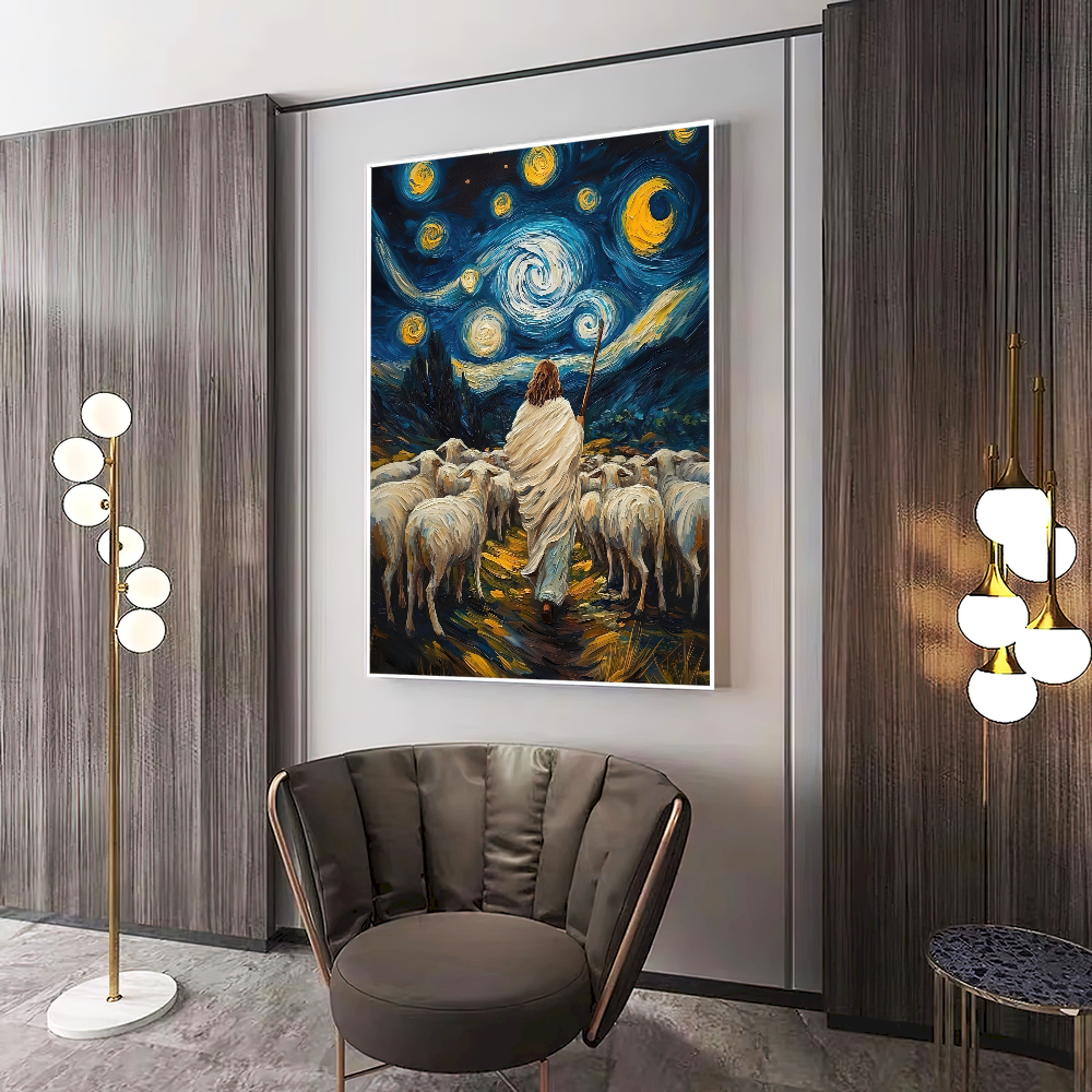 Quadro Jesus Pastor Estilo Pintura