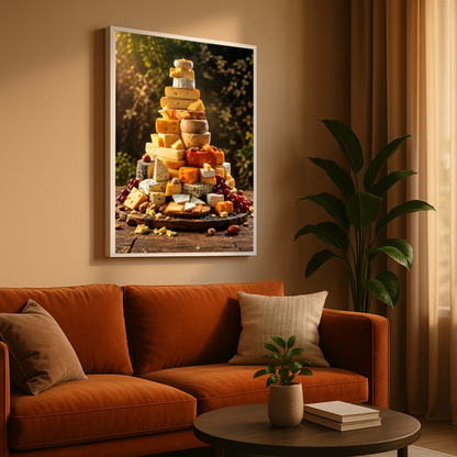 Quadro Cozinha Torre de Queijos Gold