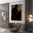 Quadro Cowboy Montado Cavalo Arte Rústica