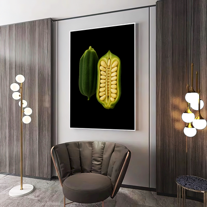 Quadro Gergelim Minimalista Fundo Black