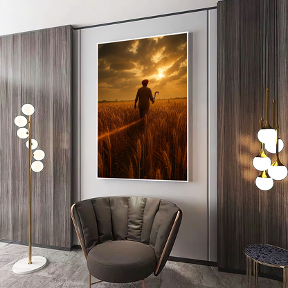 Quadro Homem Indo Ceifar O Trigo