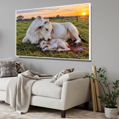 Quadro Sala Vaca e Bezerro Campo