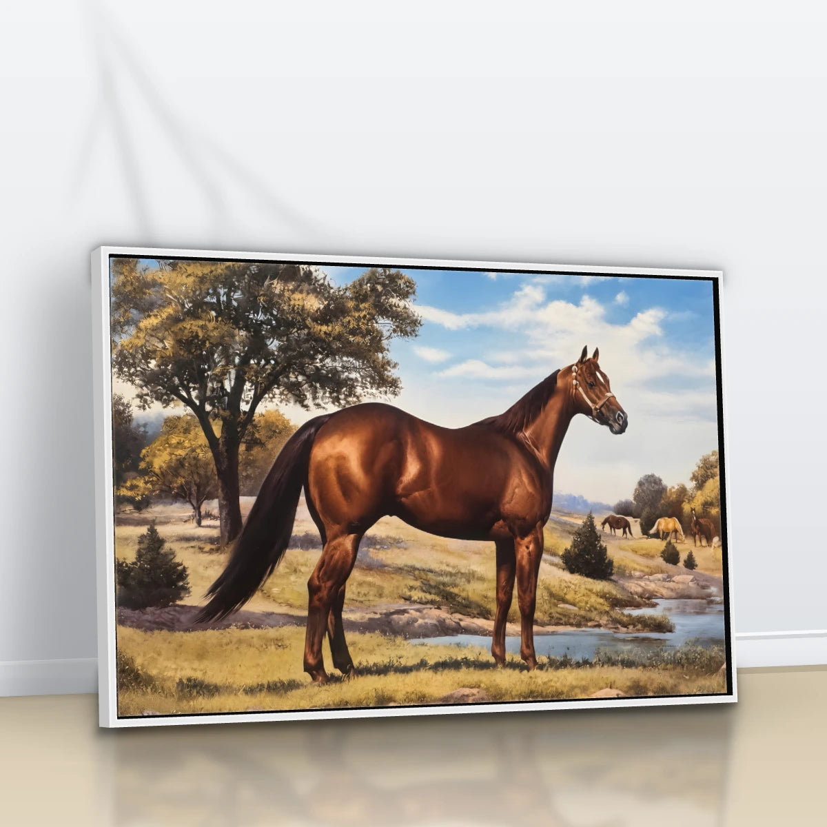 Quadro Sala Cavalo Marrom Rural