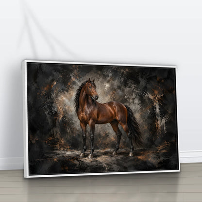 Quadro Sala Cavalo Marrom Luxury