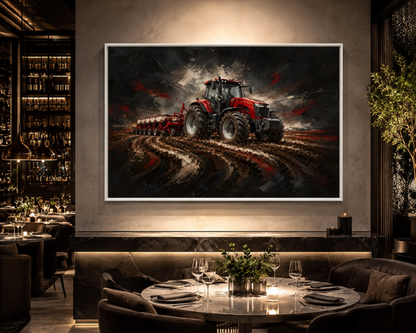 Quadro Escritório Trator Vermelho