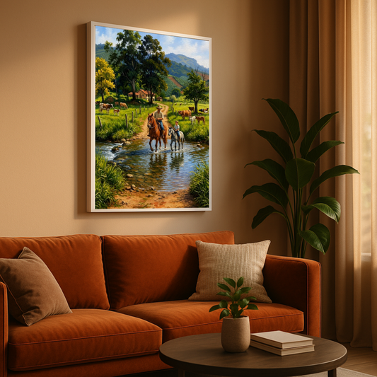 Quadro Casa de Campo Cavalgada Rural