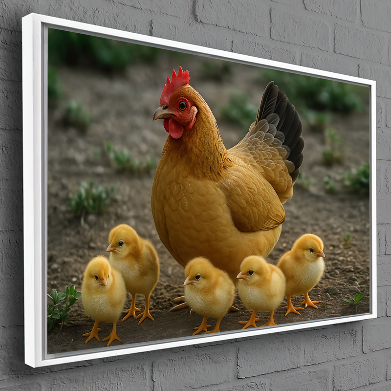 Quadro Galinha Caipira E Pintinhos