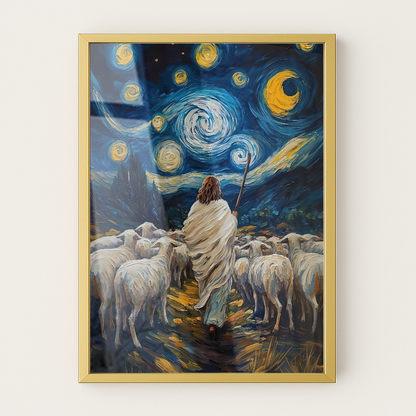 Quadro Jesus Pastor Estilo Pintura