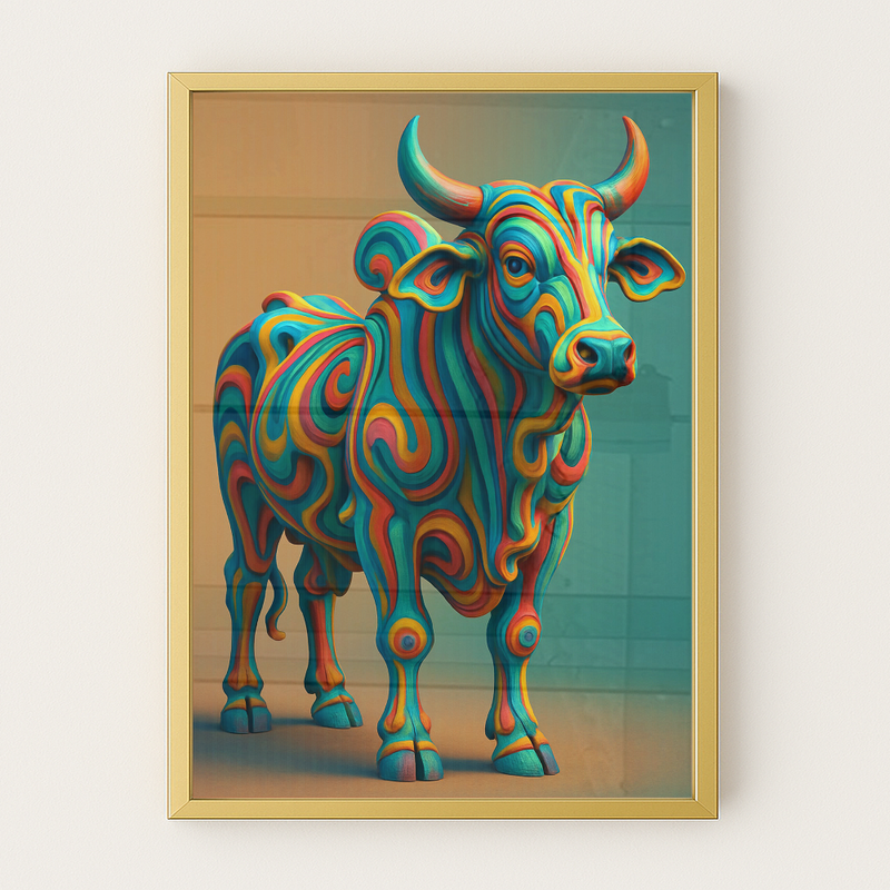 Quadro Boi Estilo Pintura Famosa