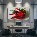 Quadro Cozinha Pimentas Vermelhas