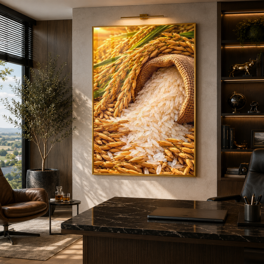Quadro Cozinha Arroz Colheita Dourada