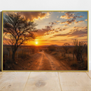 Quadro Estrada Pôr do Sol Rural