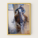 Quadro Quadro Cavaleiro Correndo Em Seu Cavalo