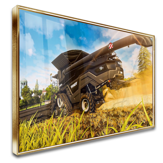 Quadro colheitadeira estilo FS Game – Arte premium do agronegócio