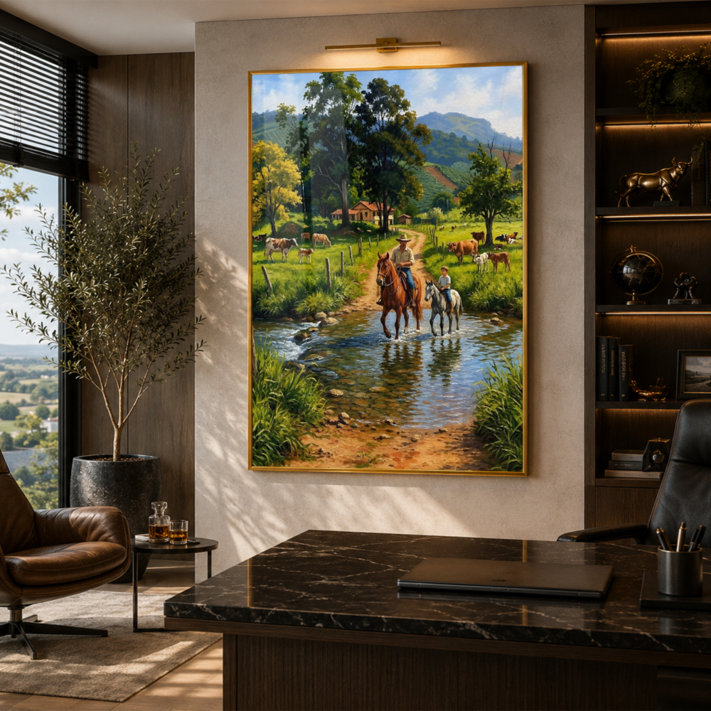 Quadro Casa de Campo Cavalgada Rural